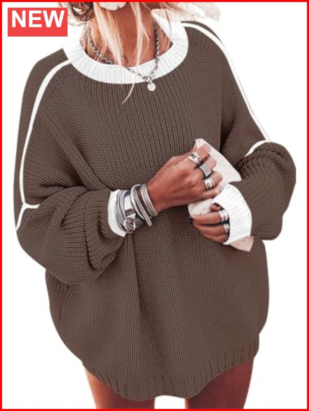 Oversized Chunky Knit Batwing Sweater Women Fall Winter Pullover